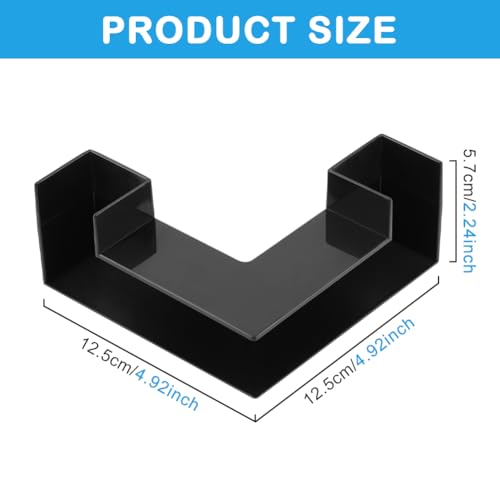 NINEFOX Aquarium Tunnel Cave Hideout, Undergravel Viewing Tunnel for Fish and Shrimp, Dual Entrance Corner Decor, ABS, 4.92 x 4.92 x 2.24 in, Black, 1 Pack