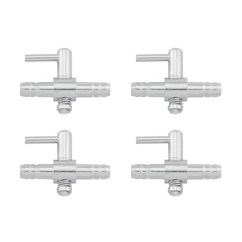 JianLing 4PCS Unidirectional Airflow Tubing Fish Aquarium Oxygen Booster Pump Accessories AD 01B Dual 1 Way 30x22mm Silver Colour Pumpline Control Valve Diverter for Aquarium Plumbing