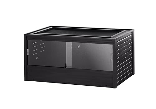 New Age Pet ECOFLEX Two Large Reptile Enclosures with Matching Stacker Combo Set in Black - color: Black, size: Large