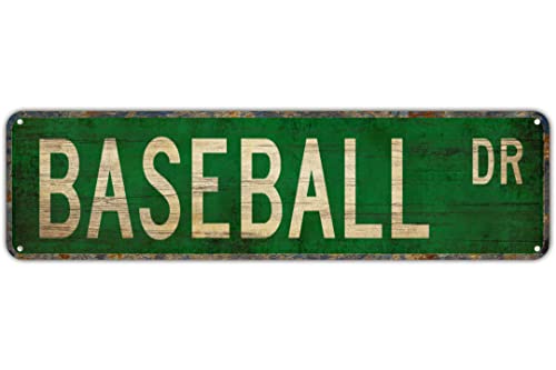 Metal Tin Sign BASEBALL DR Funny Vintage Sign Retro Metal Signs for Bedroom Kitchen Garden Wall Bar Club Coffee Home Decor 4x16 Inch - color: BASEBALL DR, size: 4x16inch