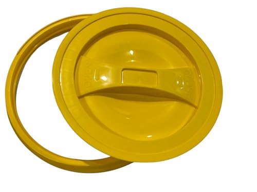 House Naturals 2 Gallon Purple Food Grade BPA Free Made in USA Bucket with Screw On Lid - Pack of 3 (Yellow lids) - color: Yellow Lids