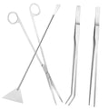 Mipcase 1set Aquascaping Tool Kit Aquarium Scissors Tweezers and Scraper for Plant Trimming and Fish Tank Maintenance Terrarium Cleaning Set