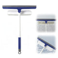 2-in-1 Window Screen Cleaner Brush with Squeegee, 360° Rotation Silicone Shower Windshield Squeegee with Lightweight Anti-Slip Grip for Window Screens Cars Glass Mirrors Shower Doors Tiles (Navy) - color: Navy