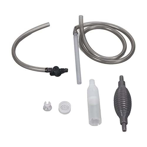 Aquarium Water Changer, Manual Multifunction Siphon Gravel Vacuum Cleaner with Flow Control Valve and Securing Clip, for Medium and Large Fish Tanks, 2.4m Flexible Rubber Hose