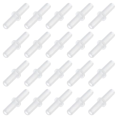uxcell 20Pcs Aquarium Air Valve Connector, Plastic Inline Tubing Non-Return Valves for 4mm ID Airline Tubing Fish Tank Pond Air Line, White