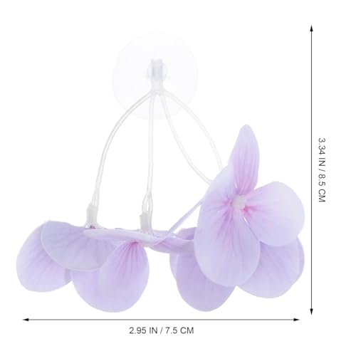 Kisangel Realistic Aquarium Plastic Plants 3.34X2.95X2.75In Artificial Pond Plants Fish Tank Decorations for Betta Fish Tank Accessories Easy to Clean Durable - color: Violet