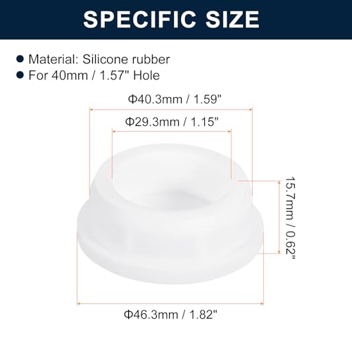 uxcell 4Pcs White Plug Holes, Waterproof Rubber Button Plug for 40mm / 1.57" Hole - size: 40mm