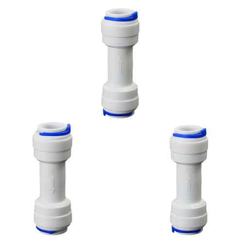 3/8" Push-Fit Check Valve, 3 Pcs | Quick-connect adapter check valve for RO reverse osmosis water filter systems, beverage dispensers & water purifiers. - size: 3/8" Check Valve