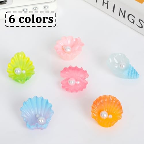 MIUPOO Glow Pearl Shell,Betta Stones,Glow in The Dark Crystal,Bonsai Decor,Chips Stone Small Decorative,Fish Tank Decor,6 Colors,12 Pieces. - color: 12 Pearl Shell
