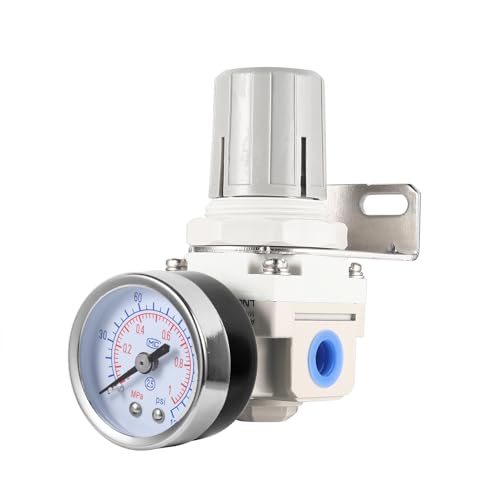 1/4 Inch NPT Air Pressure Regulator with Gauge Mini Air Control Valve for Compressor - color: White, size: 1/4" Air Regulator