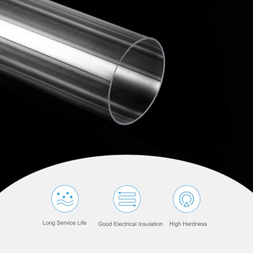 MECCANIXITY Plastic Pipe Rigid Polycarbonate Round Tube Clear 1.63"(41.6mm) ID 1.7"(43mm) OD 9.6" (245mm) High Impact for Lighting, Models, Water Plumbing - size: 1.63"IDx1.7"ODx9.6"