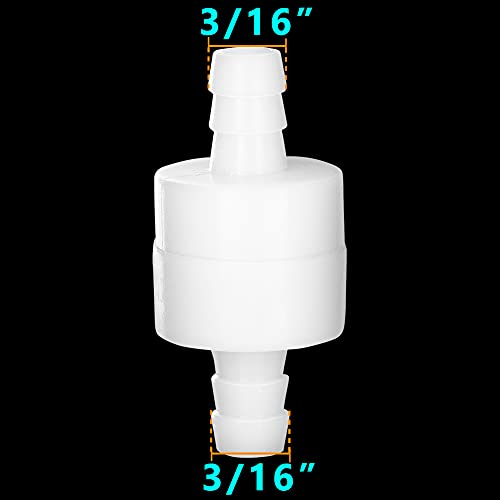 Feelers 3/16" One Way Inline Check Valve, Non-Return Valve for Air, Water, Gas, 1-Pack