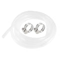 uxcell Silicone Tubing 9mm(3/8") ID 13mm(1/2") OD 10ft Silicone Rubber Tube Air Hose Water Pipe Clear with Clamps - size: 9mm x 13mm