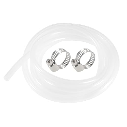 uxcell Silicone Tubing 9mm(3/8") ID 13mm(1/2") OD 10ft Silicone Rubber Tube Air Hose Water Pipe Clear with Clamps - size: 9mm x 13mm