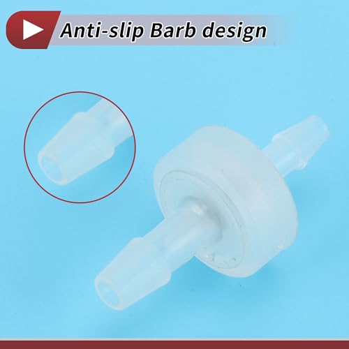 5 Pcs Aquarium Plastic Hose Barb Fitting 1/8" to 5/32" Inline Check Valve One Way Non Return Barb Hose Fittings Clear Plastic