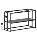 Urban Deco 55-75 Gallon Fish Tank Stand with Power Outlets, 900LBS Capacity Aquarium Stand, Metal Fish Tank Stand Dual-Layer Design Terrarium Stand, Black - color: Black with Outlet, size: 55-75 Gallon