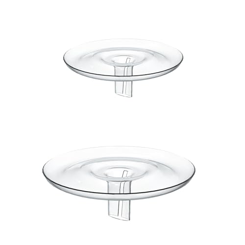 10 PCS Floating Aquarium Plant Holder, 2 Sizes Creative Floating Flower Display Stand, Clear Round Plastic Flower Bowl, Fish Tank Fixing Ring for Small & Single Flower Water Plants