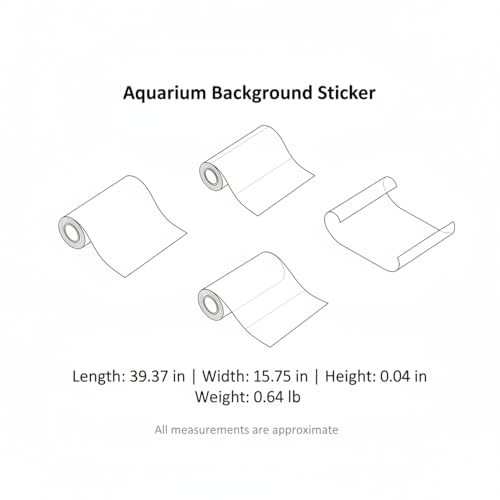 Self-Adhesive Aquarium Background Sticker, Opaque Blue PVC Backdrop for Fish Tank Glass - size: 39.37 x 15.75 x 0.04 in