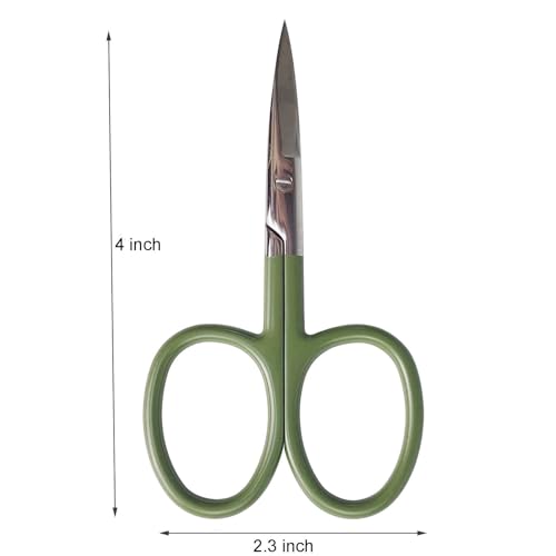 Fly Tying Scissor All Purpose 4inch Straight Scissor (Green) - color: Green