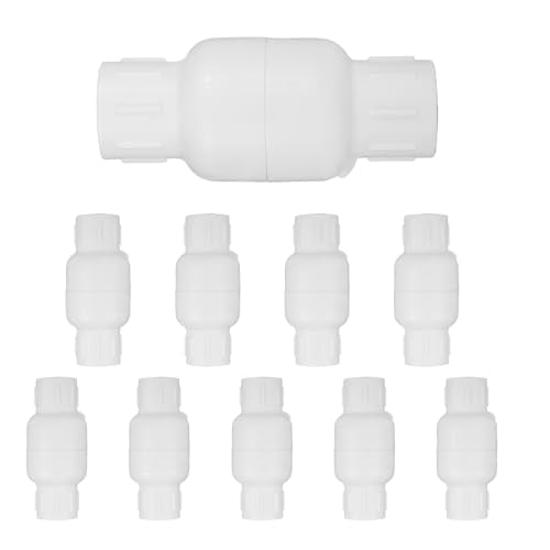 (Pack of 10) EFIELD 1/2 Inch PVC Inline Check Valve, Schedule 40, Solvent Connections, PVC Spring Check Valve,(PVC047-5-10PCS) - size: 0.5 Inch