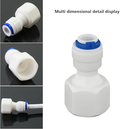 3/8"F to 1/4" Tube Push-Fit Adapter, 5 Pcs | Quick-connect fitting for RO water filter & beverage dispenser. Note: 3/8"≠9/16" thread, check size before order. - size: 3/8"FPT to 1/4" QC Straight Adapter