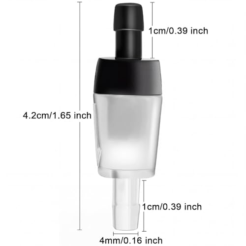 Leinuosen 20 Pack Aquarium Air Pump Check Valves Plastic One Way Non-Return Check Valve Air Pump Accessories for Fish Tank, Black