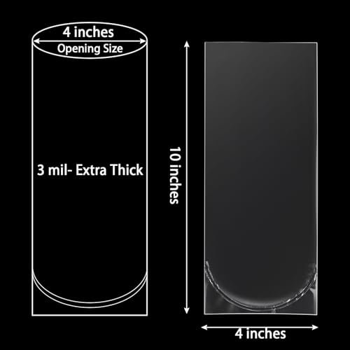 Fish Bags 100 Packs, 4x10" Round Bottom Double Seal Clear Live Fishes Bags Fish Transport Container for Small Fishes and Shrimp (Ultimate 3 mil, 100 Pack) - color: 4x10”, 100Pcs
