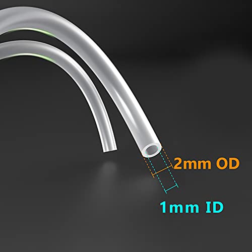 Feelers Silicone Tubing, Food Grade Pure Siliconce Hose 1mm ID 2mm OD 10ft, High Temperature Resistant Flexible Hose for Water Air Pump, Aquarium, Home Brewing, Kitchen - size: 1mm-2mm, style: 10 Feet