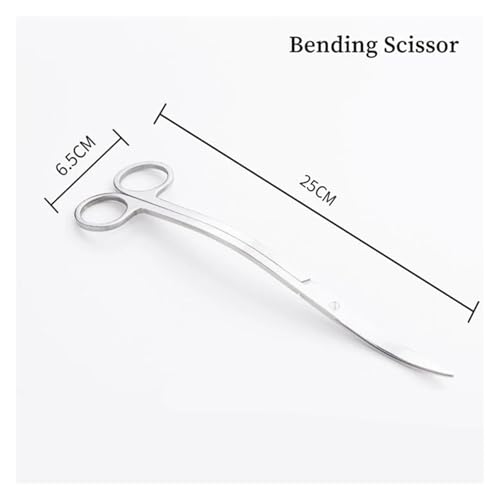Aquarium Scissor Tweezers Tool Stainless Steel Aquatic Plants Set For Aquarium Maintenance(Bending Scissors) - color: Bending Scissors