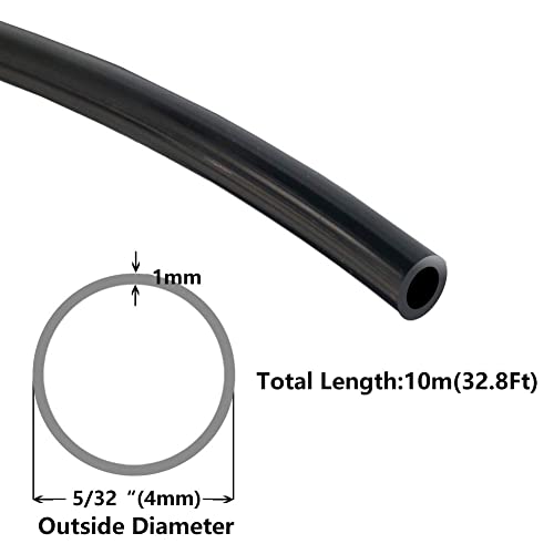 Beduan Pneumatic Nylon Tube 5/32" OD 32.8ft SAEJ844 Air Line Nylon Hose Tubing for Air Brake System or Fluid Transfer(Black 10 Meter) - color: Black, size: 5/32"OD 32.8FT