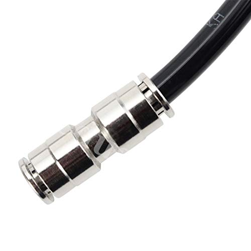 Beduan Push to Connect Fitting 3/8" OD Nickel-Plated Copper Pneumatic Air Fitting Straight Union Tube Connector (Pack of 2) - size: 3/8" OD, style: 2 Pieces