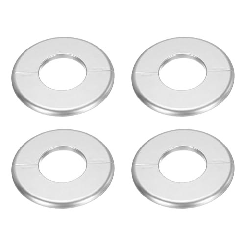 uxcell 4pcs Wall Split Flange 115mm / 4.5" OD Escutcheon Plate ABS Round Self-Adhesive Plumbing Cover Plates for 51mm / 2" Dia Water Pipe Faucet Decoration Accessories, Silver - color: Silver, size: 51mm