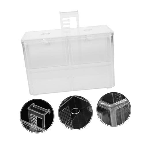Healifty Transparent Fish Tank Incubator Box with Suction Cup Aquarium Nursery Divider for Fry and Shrimp Isolation Hard Material Hatchery for Tropical Fish Breeding and Egg Protection
