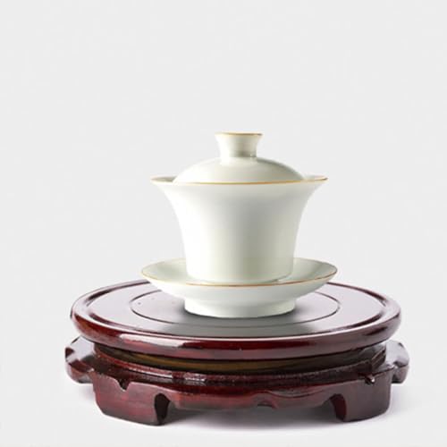 1pc Rotating Wooden Display Base for Fish Tanks Flower Pots Buddha Statues and Crafts Round Holder for Home Decoration and Showcase