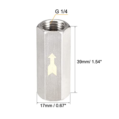 uxcell Nickel-Plated Copper One Way Air Check Valve G 1/4 Female Threaded Full Port Check Valve 2Pcs - size: G 1/4
