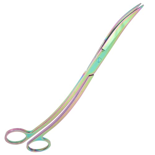 COHEALI Stainless Steel Aquarium Plant Scissors Aquatic Trimming Tool Rainbow Wave Blades Portable Fish Tank Clipper for Aquascaping and Aquarium Maintenance