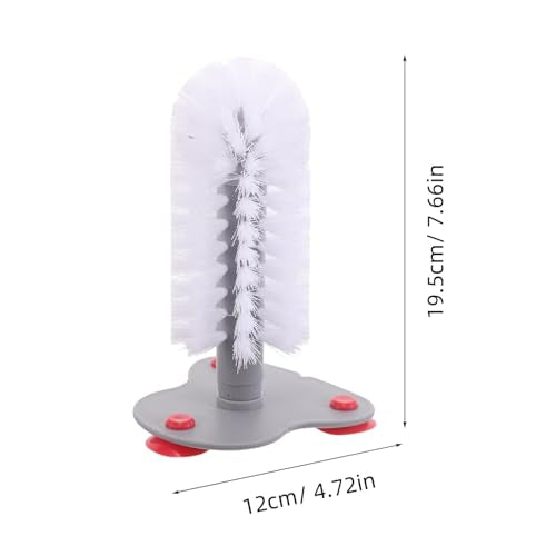 minkissy Turtle Brush with Suction Cup for Aquarium Soft Bristle Scrubber for Turtle Shell Cleaning and Back Scratching Red Suction Pad for Reptile Health