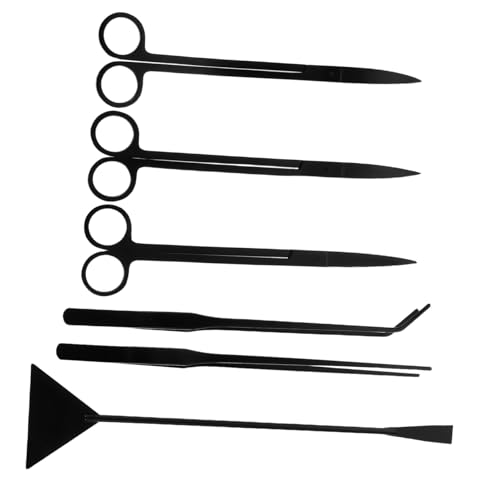 Yardwe 1 Set Stainless Steel Aquascaping Tools Precision Tweezers Scissors Spatula for Fish Tank Water Grass Trimming and Plant Care