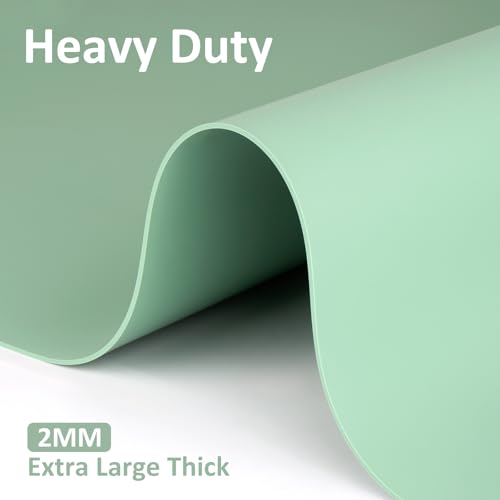 Silicone Mat Heat Resistant Mats for Countertop, Large Silicone Mats for Kitchen Counter Crafts Workbench Table, Size 48x24 inches Thick 2mm,Rolled Package,Light Green - color: Light Green, size: 48"L x 24"W