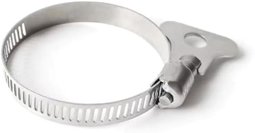 10-Pack 304 Stainless Steel Hose Clamps with Adjustable Thumb Screw, Key-Type Design, 8mm Bandwidth, Ideal for Plumbing, Automotive, and Machinery Applications (Size:21-44mm(13/16"-1 3/4") - size: Size:21-44mm(0.827"-1.73")