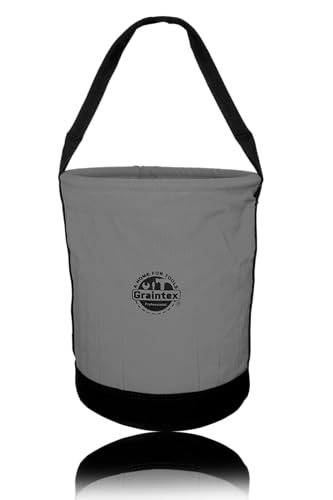 Graintex Canvas Utility Bucket 12"x10"x15". Tapered Tool Bucket, Reinforced Base & Carry Handle, Ripstop Canvas, Multi-Purpose Bag for Jobsite, Gardening, Home Use - Tan - color: Tan