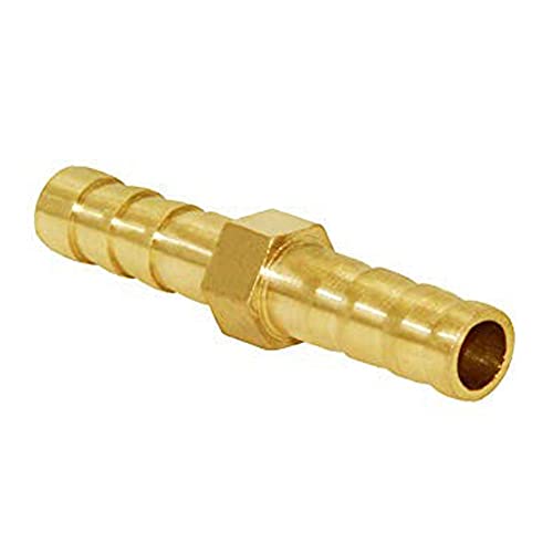 Joywayus 3/8" ID Hose Barb,Hex Union Brass Fitting Intersection/Split Brass Water/Fuel/Air with 6 Stainless Steel Clamps(Pack of 3) - size: 3/8 Inch, style: 3PCS