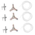BESPORTBLE 9pcs Oxygen Pump Connector for Fish Tank Stainless Steel Air Pump Accessory Includes One Crystal Three Soft Hoses Easy to Install Aquarium Equipment