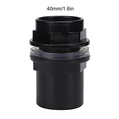 5Pcs PVC Aquarium Pipe Connector, 25mm Straight Tube Joint, Black Water Fitting for Fish Tank Filter System, Leak Proof Design (1.6in) - size: 1.6in