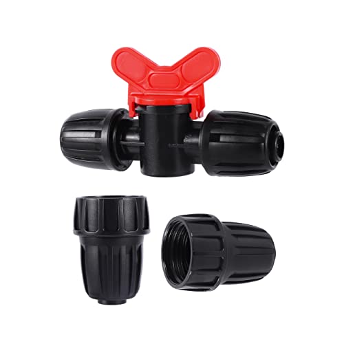 1/2 inch Irrigation Tubing Fittings For (1/2" ID x0.6-0.63" OD) 16mm Drip Tubing Barbed Locked Connectors-2 US Standard 3/4" to 1/2" Faucet Adapters,1 Switch Valve - size: 1/2 inch Irrigation Fittings kit - B