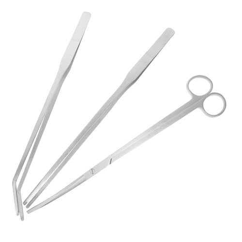 Aquarium Aquascaping Tools 1 Set of Stainless Steel Scissors Tweezers Spatula for Easy Maintenance