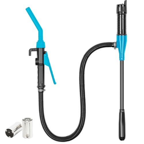 Portable Fuel Transfer Pump - 2.4 GPM Battery Powered Siphon Pump,Siphon Pump for Gasoline,for Fuel, Oil & Water, with Powerful Suction Ergonomic Nozzle 39 Inches Hose（Blue） - color: Blue