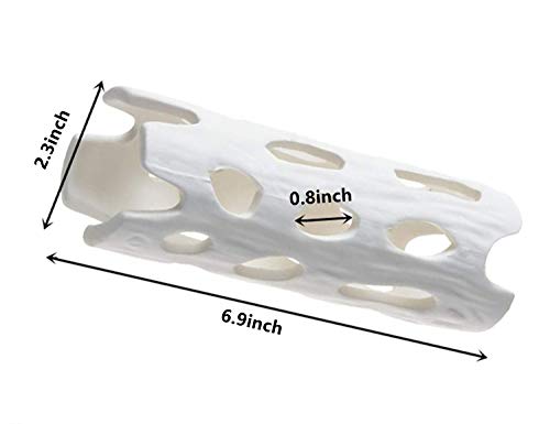 XMHF White Aquarium Decor Shrimp Shelter Tube Breeding Hiding Cave Holes Ornaments for Fish Tank