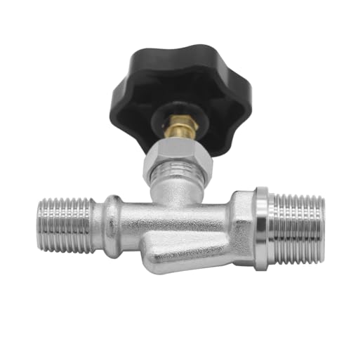 Joywayus 1/4" NPT x 3/8" NPT Male Thread Adjustable Needle Valve Brass Nickel Plated Anti-Rust Reduce Flow Control Straight Connection - size: 1/4"×3/8"