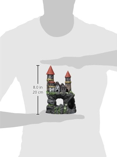 Penn-Plax Age-of-Magic Enchanted Castle Aquarium Decoration – Safe for Freshwater and Saltwater Fish Tanks – Medium - size: Medium